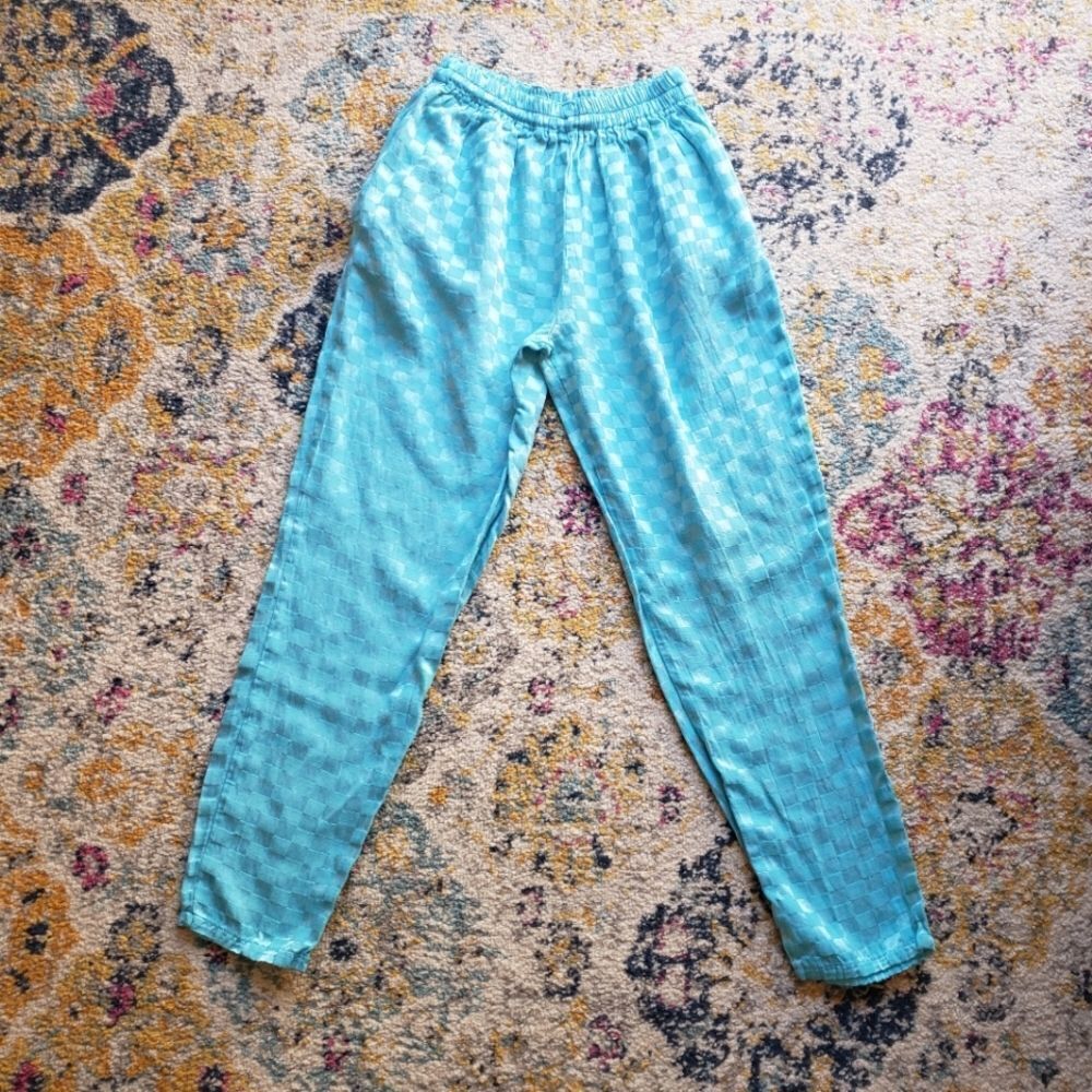 Vintage Checkered Pattern Pants - image 1